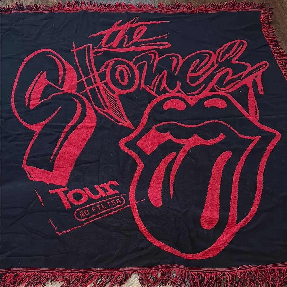 Rolling Stones Black and Red Tour Blanket